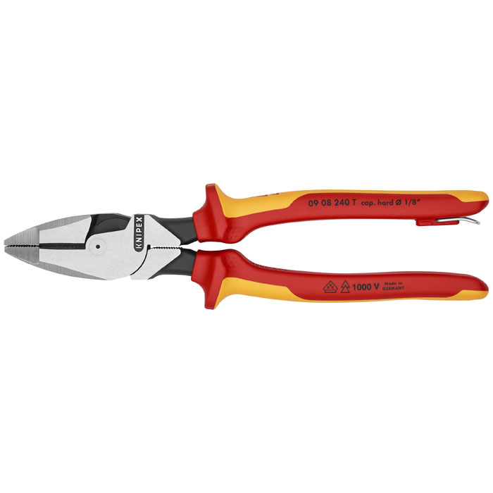 KNIPEX 09 08 240 SBA - High Leverage Lineman's Pliers New England Head-1000V Insulated