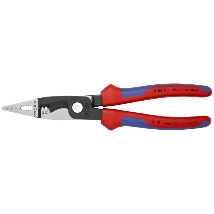 KNIPEX 13 82 8 - 6-in-1 Electrical Installation Pliers 12 and 14 AWG