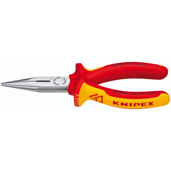 KNIPEX 25 08 160 SBA - Long Nose Pliers with Cutter-1000V Insulated