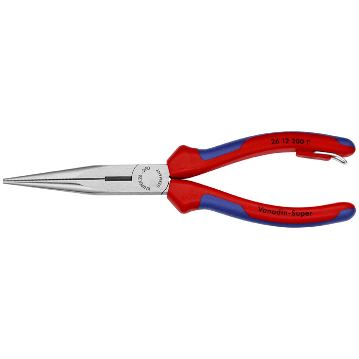 KNIPEX 26 12 200 T BKA - Long Nose Pliers with Cutter-Tethered Attachment
