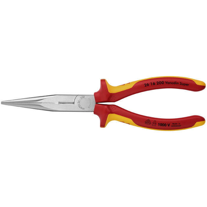 KNIPEX 26 16 200 - Long Nose Pliers with Cutter-1000V Insulated