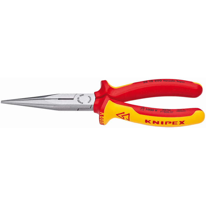 KNIPEX 26 18 200 SBA - Long Nose Pliers with Cutter-1000V Insulated