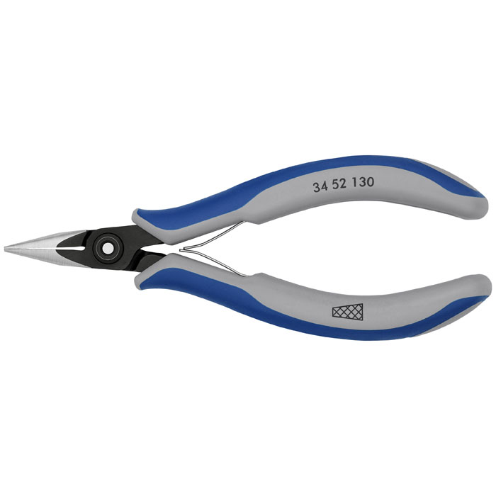 KNIPEX 34 52 130 - Electronics Pliers-Half Round Tips, Cross-Hatched