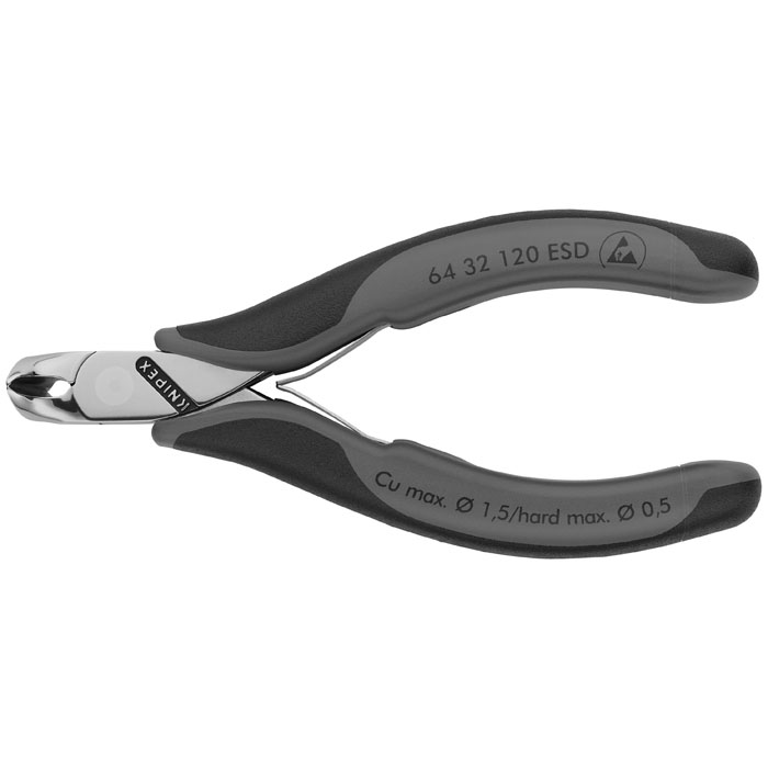 KNIPEX 64 32 120 ESD - Electronics End Cutting Nippers-ESD Handles