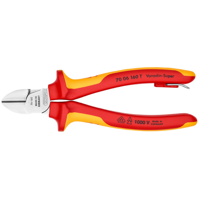 KNIPEX 70 06 160 T - Diagonal Cutters-1000V Insulated-Tethered Attachment