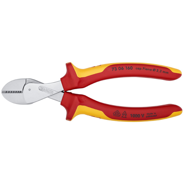 KNIPEX 73 06 160 - X-Cut Compact Diagonal Cutters-1000V Insulated