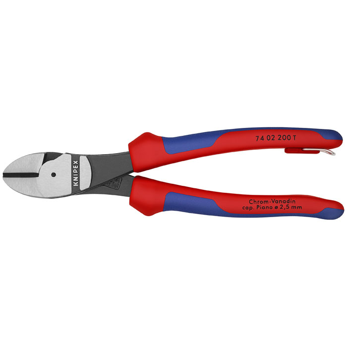 KNIPEX 74 02 200 T BKA - High Leverage Diagonal Cutters-Tethered Attachment