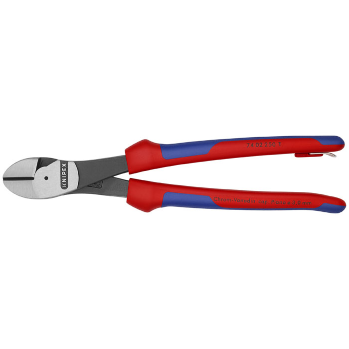 KNIPEX 74 02 250 T BKA - High Leverage Diagonal Cutters-Tethered Attachment