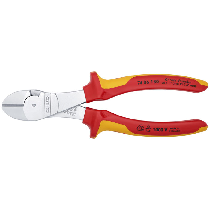KNIPEX 74 06 180 - High Leverage Diagonal Cutters-1000V Insulated