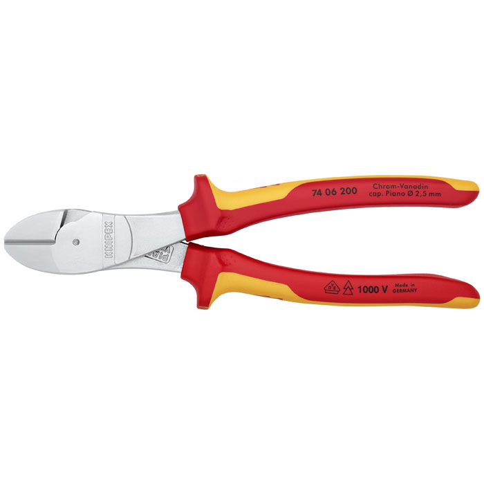 KNIPEX 74 06 200 - High Leverage Diagonal Cutters-1000V Insulated