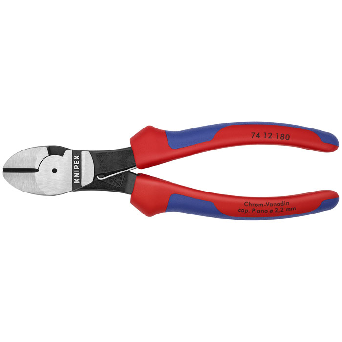 KNIPEX 74 12 180 - High Leverage Diagonal Cutters-Spring