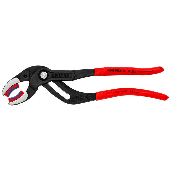 KNIPEX 81 11 250 SBA - Pipe Gripping Pliers-Replaceable Plastic Jaws