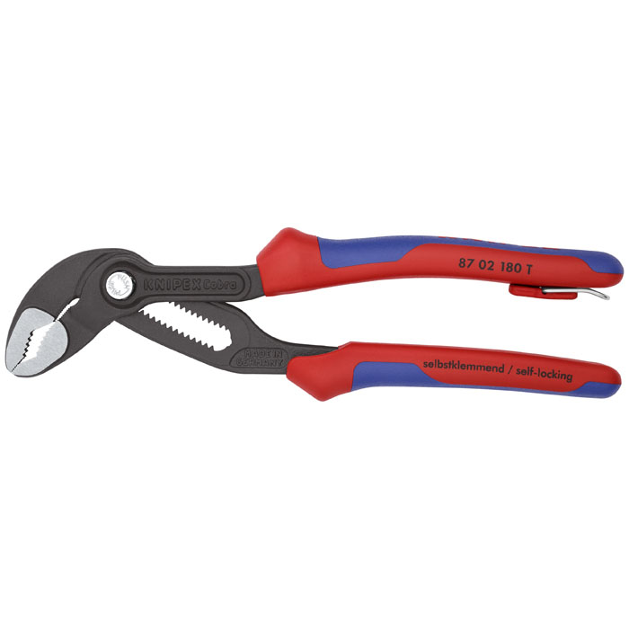 KNIPEX 87 02 180 T BKA - Cobra Water Pump Pliers-Tethered Attachment