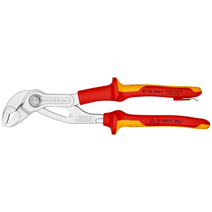 KNIPEX 87 26 250 T - Cobra High-Tech Water Pump Pliers-1000V Insulated-Tethered Attachment