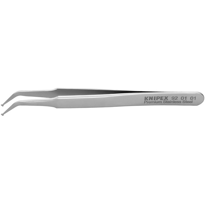 KNIPEX 92 01 01 - Premium Stainless Steel Positioning Tweezers-45 DegreeAngled-SMD