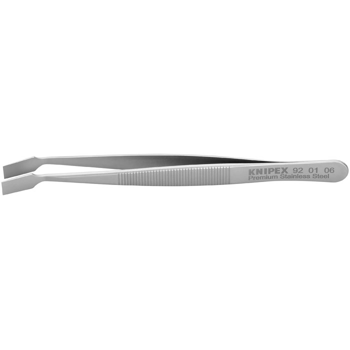 KNIPEX 92 01 06 - Premium Stainless Steel Gripping Tweezers-30 DegreeAngled-Blunt Tips