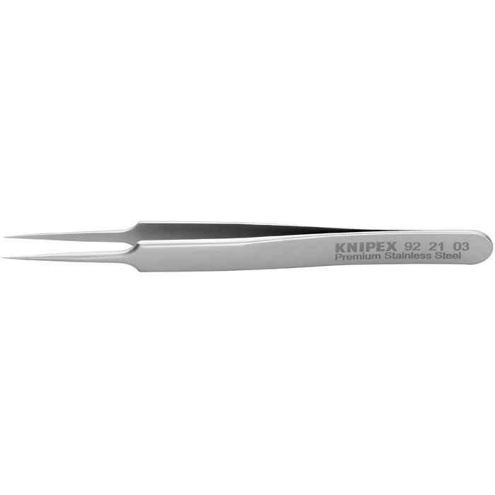 KNIPEX 92 21 03 - Premium Stainless Steel Gripping Tweezers-Needle-Point Tips