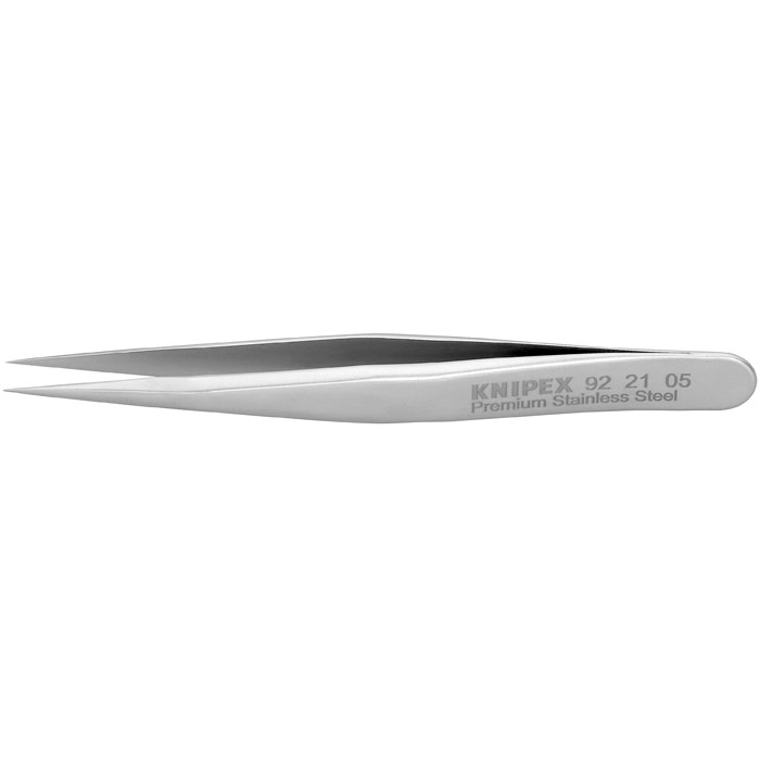 KNIPEX 92 21 05 - Premium Stainless Steel Gripping Tweezers-Needle-Point Tips