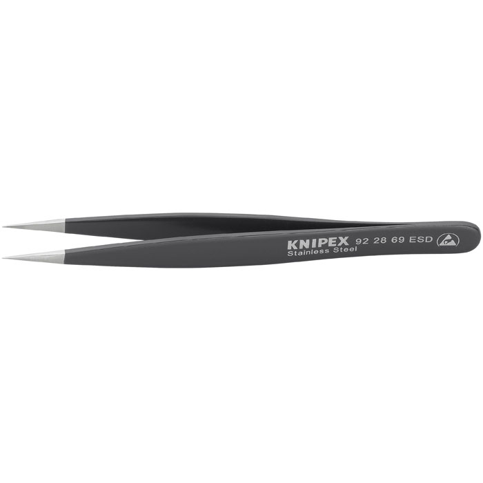 KNIPEX 92 28 69 ESD - Stainless Steel Gripping Tweezers-Needle-Point Tips-ESD