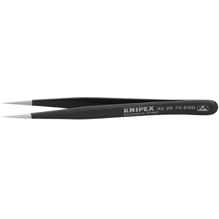 KNIPEX 92 28 70 ESD - Stainless Steel Gripping Tweezers-Needle-Point Tips-ESD