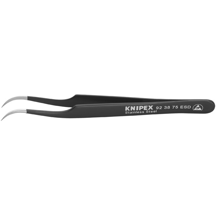 KNIPEX 92 38 75 ESD - Stainless Steel Gripping Tweezers-Needle-Point Tips-ESD