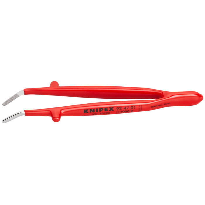 KNIPEX 92 47 01 - Stainless Steel Gripping-30 DegreeAngled Tweezers-1000V Insulated
