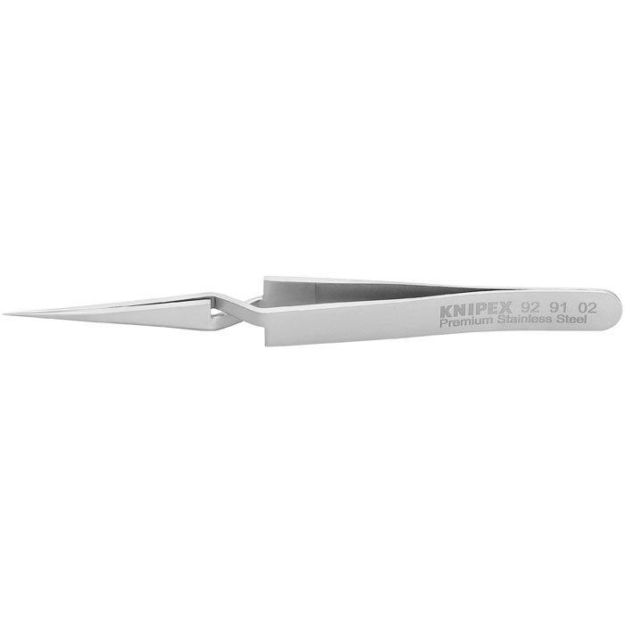 KNIPEX 92 91 02 - Premium Stainless Steel Gripping Cross-Over Tweezers-Needle-Point Tips