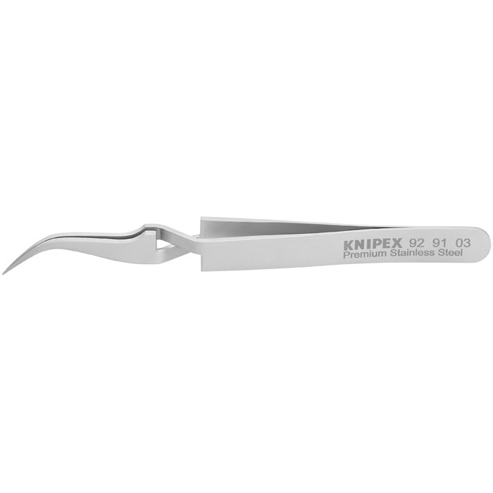KNIPEX 92 91 03 - Premium Stainless Steel Cross-Over Gripping Tweezers-45 DegreeAngled-Needle-Point Tips