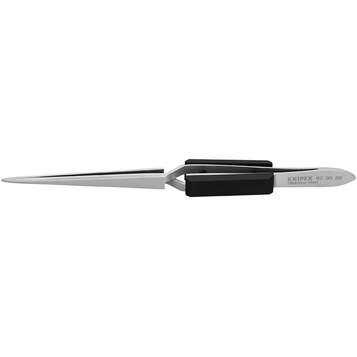 KNIPEX 92 95 89 - Stainless Steel Gripping Cross-Over Tweezers-Blunt Tips