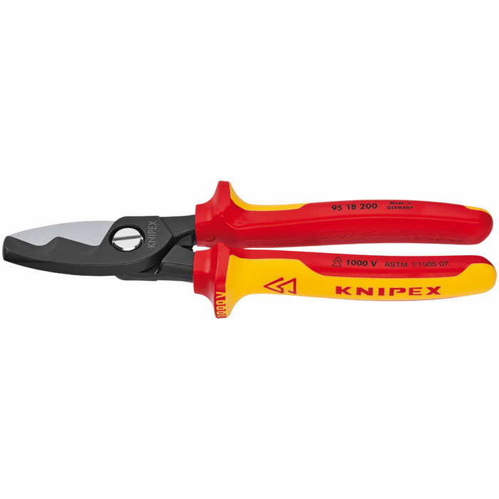 KNIPEX 95 18 200 SBA - Cable Shears-Twin Cutting Edges-1000V Insulated