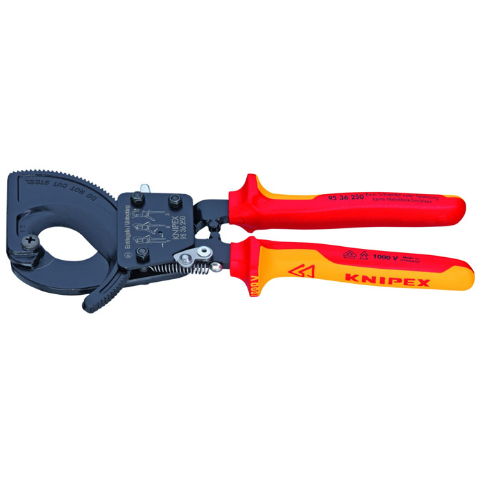 KNIPEX 95 36 250 SBA - Ratcheting Cable Cutters-1000V Insulated