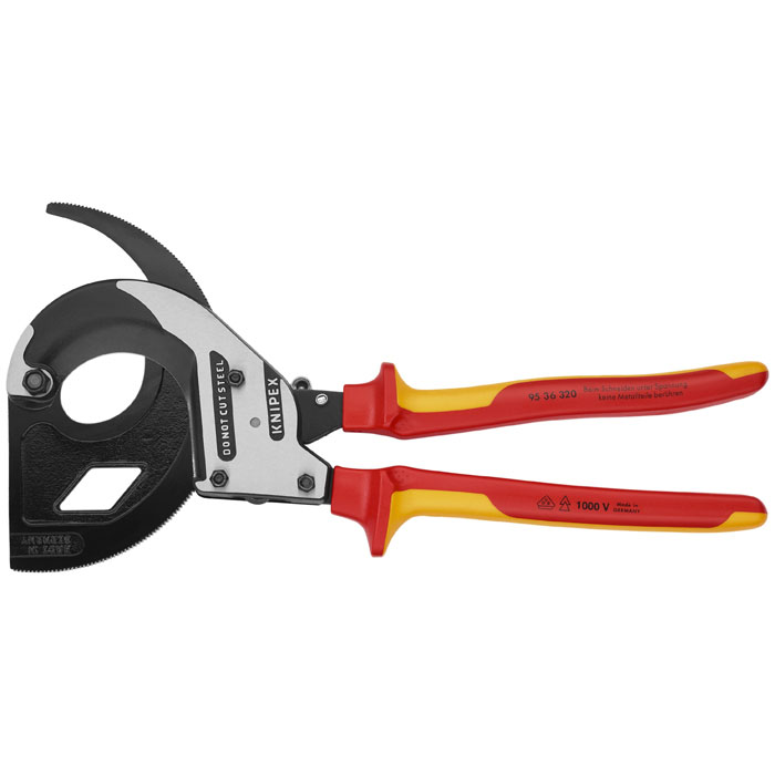 KNIPEX 95 36 320 - 3 Stage Ratcheting Drive Cable Cutter-1000V Insulated