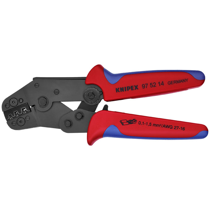 KNIPEX 97 52 14 - Crimping Pliers For Non-Insulated Open Plug-Type Connectors (Plug Width 2.8 and 4.8 mm)