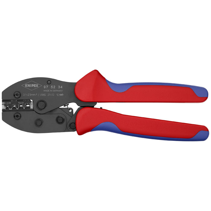 KNIPEX 97 52 34 - Crimping Pliers For Non-Insulated Open Plug-Type Connectors (Plug Width 2.8 and 4.8 mm)