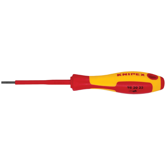 KNIPEX 98 20 25 - Slotted Screwdriver, 3" 1000V Insulated, 3/32" tip