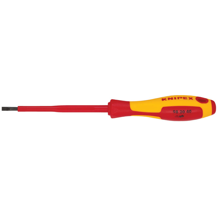 KNIPEX 98 20 40 - Slotted Screwdriver, 4"-1000V Insulated, 5/32" tip