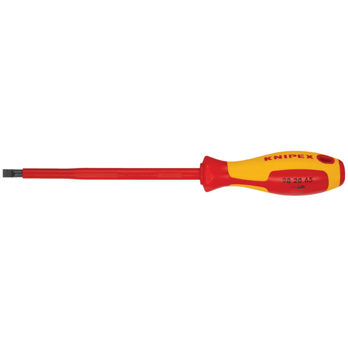 KNIPEX 98 20 65 - Slotted Screwdriver, 6"-1000V Insulated, 1/4" tip