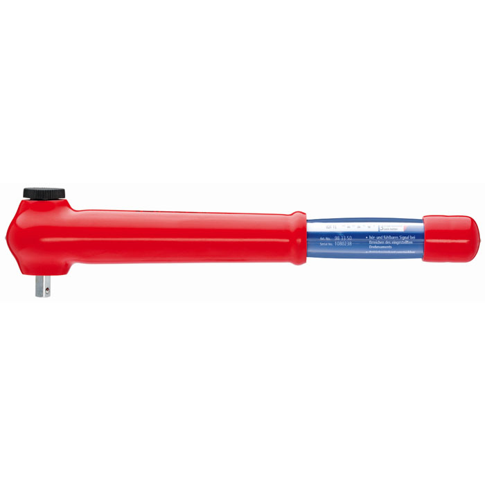 KNIPEX 98 33 25 - Reversible Torque Wrench, 3/8" Drive-1000V Insulated