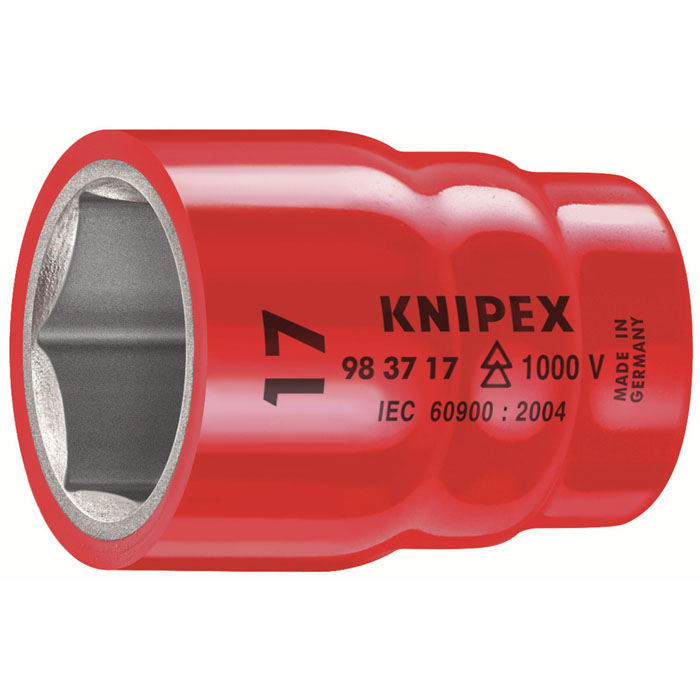 KNIPEX 98 37 19 - Hex Socket, 3/8" Drive-1000V Insulated, 19 mm