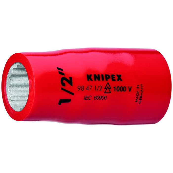 KNIPEX 98 47 1/2" - Hex Socket, 1/2" Drive-1000V Insulated 1/2"