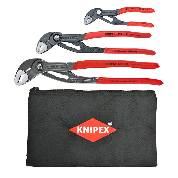 KNIPEX 9K 00 80 122 US - 3 Pc Cobra Set with Keeper Pouch