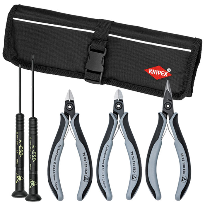 KNIPEX 9K 00 80 11 US - 5 Pc Electronic Tool Set