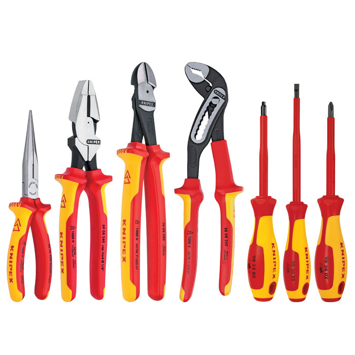 KNIPEX 9K 98 98 26 US - 7 Pc Pliers and Screwdriver Tool Set-1000V Insulated in Nylon Pouch
