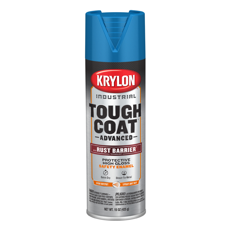 Krylon 2490 Safety Blue OSHA Industrial Tough Coat Rust Barrier Spray Paint - Case of 6