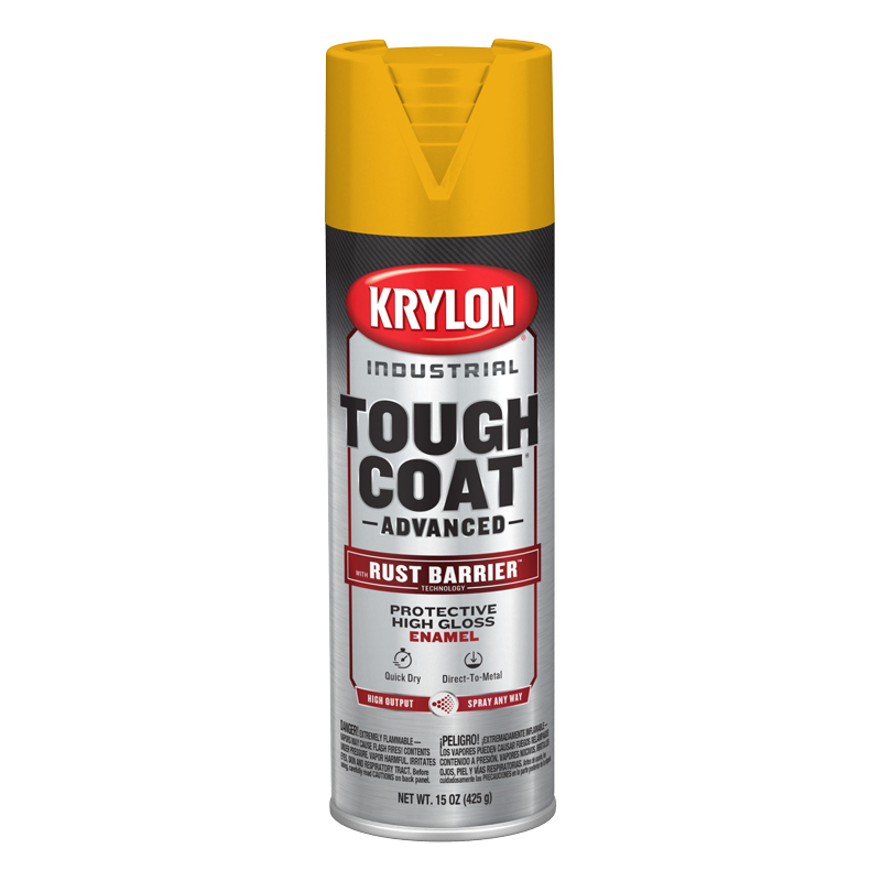 Krylon 4890 Equipment Yellow Industrial Tough Coat Rust Barrier Spray Paint - Case of 6