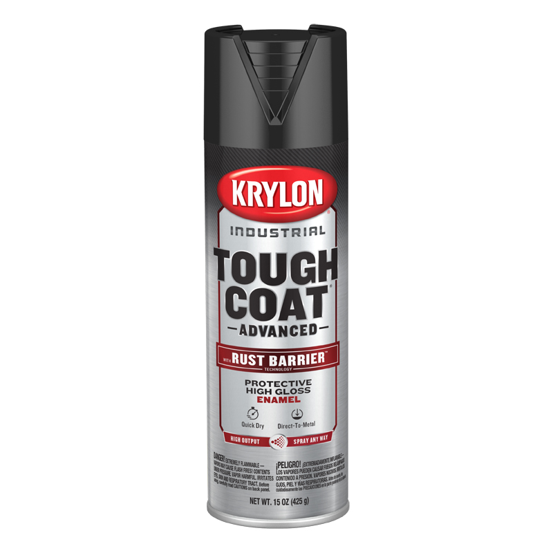 Krylon 7990 Gloss Black Industrial Tough Coat Rust Barrier Spray Paint - Case of 6