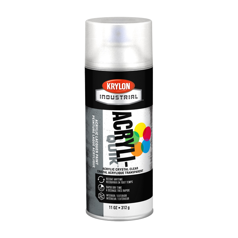 Krylon Industrial K01301 Clear Gloss Acryli-Quik Acrylic Lacquer Spray Paint - Case of 6