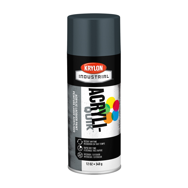 Krylon Industrial K01604 Shadow Gray Acryli-Quik Acrylic Lacquer Spray Paint - Case of 6