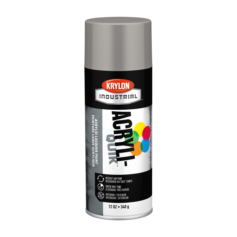 Krylon Industrial K01605 Stone Gray Acryli-Quik Acrylic Lacquer Spray Paint - Case of 6