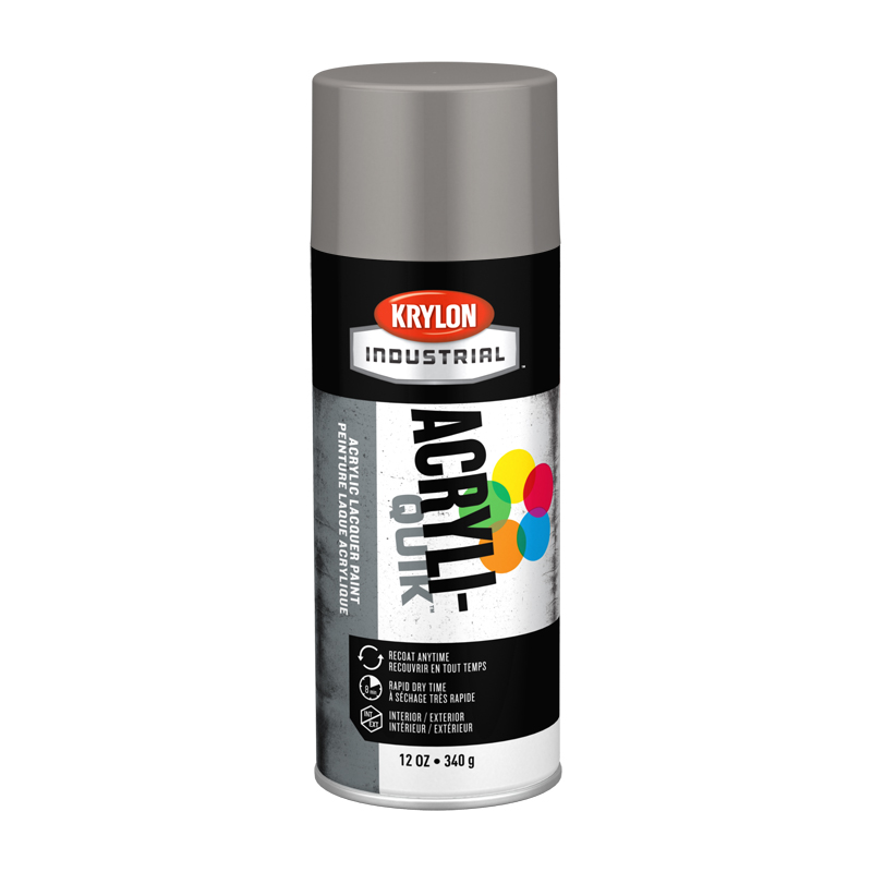 Krylon Industrial K01608 Smoke Gray Acryli-Quik Acrylic Lacquer Spray Paint - Case of 6